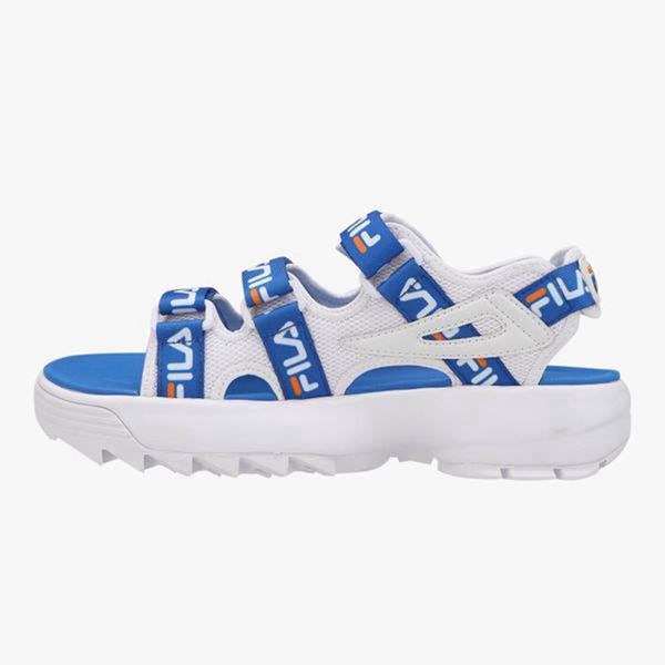 Fila Disruptor Tapey Tape Men's Sandals - White/Blue,NZ 43-98456